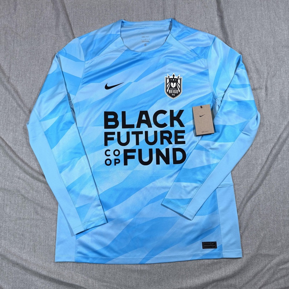 Seattle Reign FC Jersey Mens Large Nike Dri Fit NWSL Soccer Black Future Fund‎